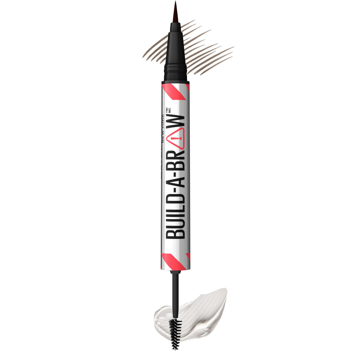 Maybelline Build-A-Brow 2-in-1 Brow Pen and Sealing Eyebrow Gel, Eyebrow Makeup for Real-Looking, Fuller Brows, Ash Brown, 1 Count