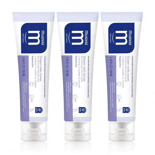 Mustela Baby Diaper Rash Cream 123 - Skin Protectant with Zinc Oxide - Fragrance Free & Paraben Free - with 98% Natural Ingredients - 3.8 Oz