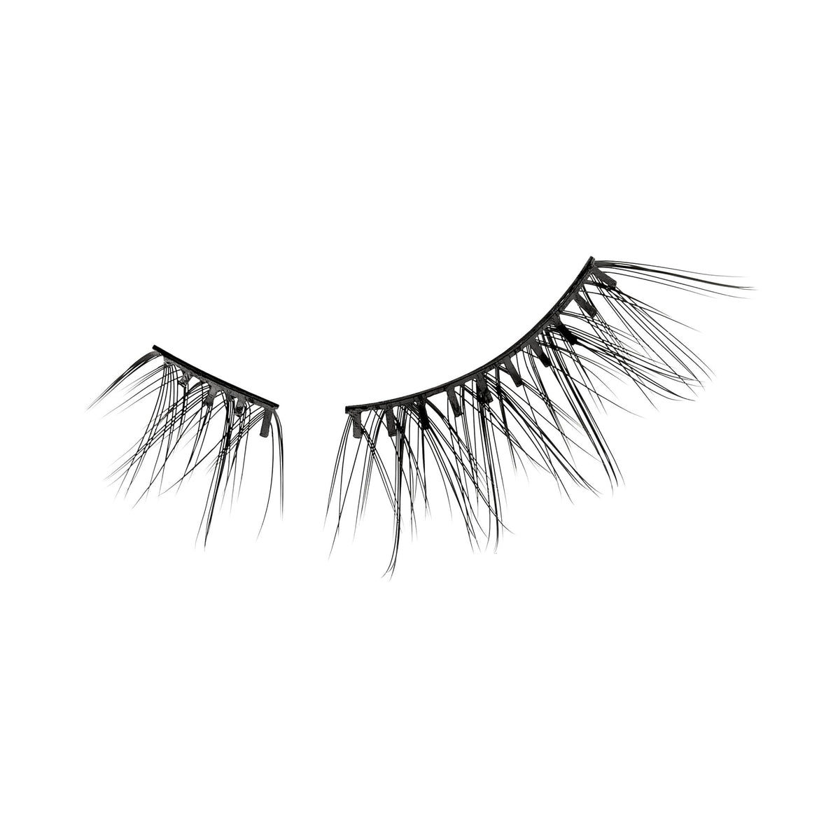 Kiss Impress Falsies Easy Tab Press On Self Adhesive Eyelashes, Black, 'Classy Natural', 1 Pair of 6mm-7mm Inner Natural Volume Eyelash Clusters & 1 Pair of 6mm-10mm Outer Half-Lashes with Easy Tabs