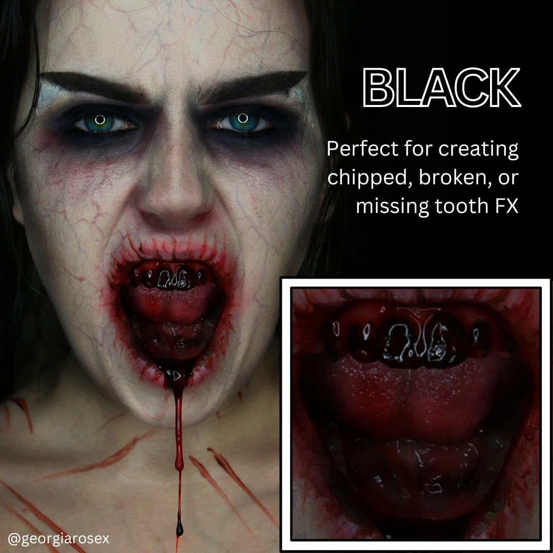 Mehron Makeup Tooth FX - BLACK, Temporary Special FX Tooth Paint