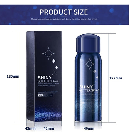 Body Glitter Spray, Perfect Body Shiny for Music Festival Rave Stage Makeup Hair and Face Shimmer Glitter Spray. 2.11 Oz