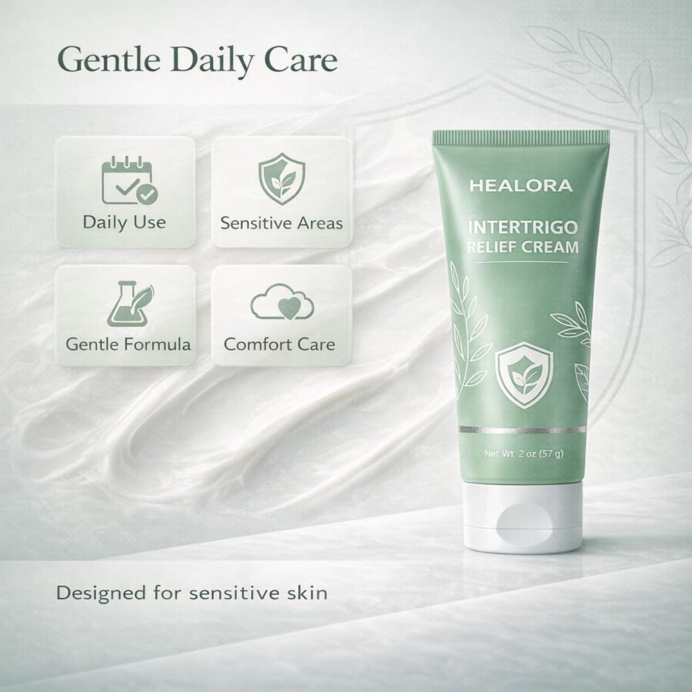 Hlonns Healora Intertrigo Cream, Skin Fold Care & Chafing Support Cream, With Zinc Oxide Undecylenic Acid, Witch Hazel Extract, Tea Tree Oil, Supports Skin Comfort, for Friction-Prone Areas, 2 oz (2)