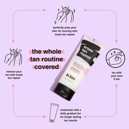 b.tan Self Tanning Remover - Erase Tan Repeat Skin Prep & Primer