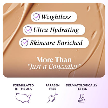 Fièra Luxury Concealer & Foundation with Anti-Aging Ingredients - Full Coverage for Dark Circles, Wrinkles, Fine Lines, and Spots, All-Day Wear For Mature Skin - Neutral Beige, 0.5 FL. OZ. / 15 ML