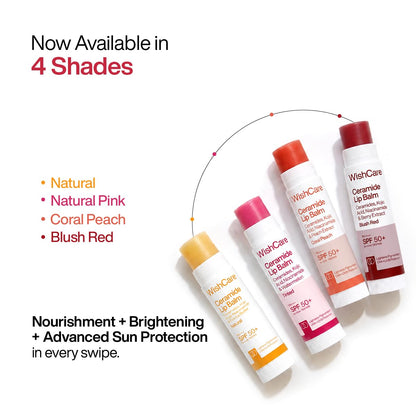 WishCare Tinted Lip Balm with SPF 50 PA+++ – Enriched with Niacinamide, For Women, 5g
