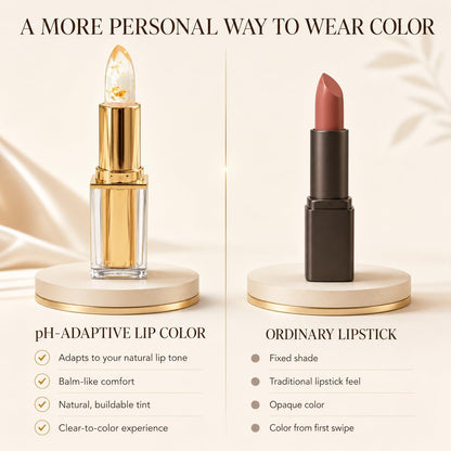 MVC 𝓚𝓲𝓿𝓸𝓻𝓪 Lipstick for Mature Lips, pH Color Changing Lipstick, Clear Gold Flake Lip Balm with Personalized Natural-Looking Tint, Lightweight Lip Color for Older Women 2 Pack