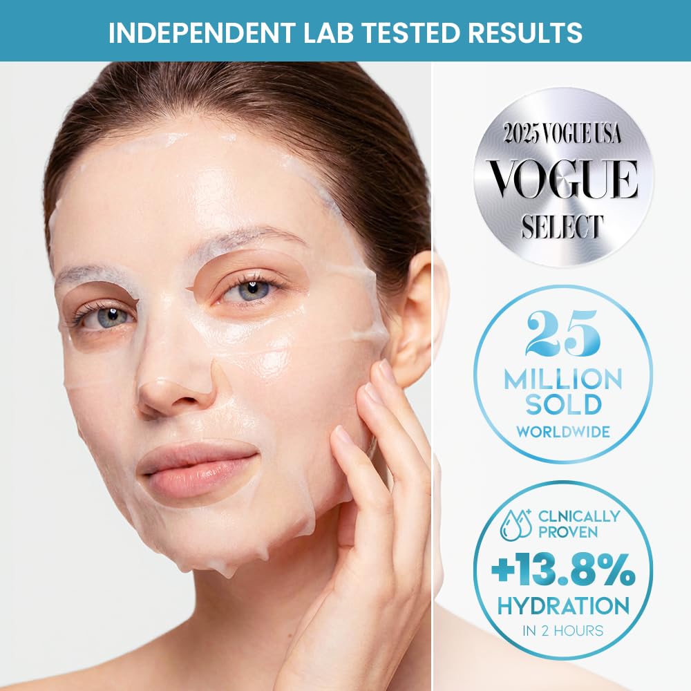 #OOTD Collagen Supreme Mask, Korean Hyaluronic Acid Face Mask,10-Pack