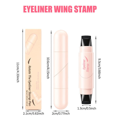 Winged Eyeliner Stamp Pen Dual-Ended Eye Liner Stamp Makeup Pen (Brown)