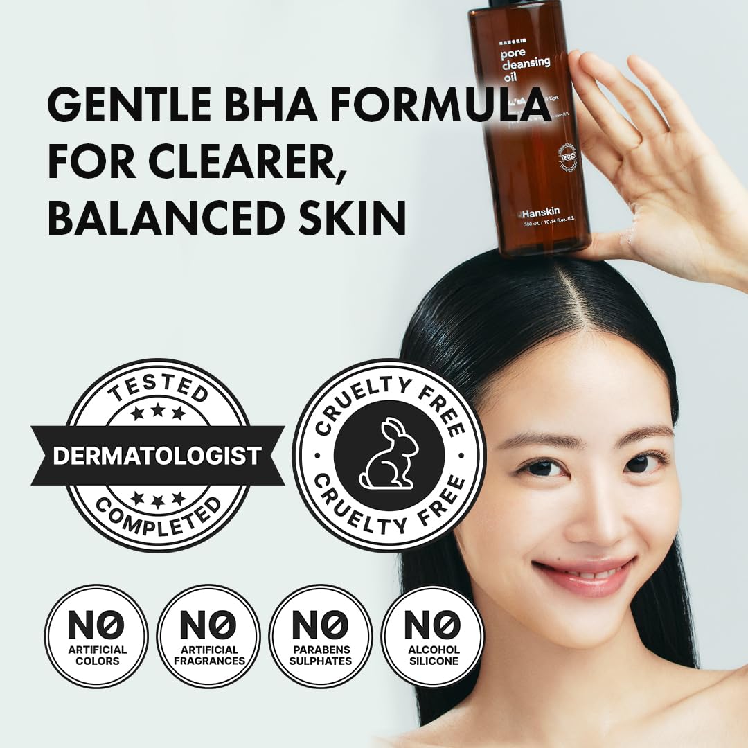 Hanskin Large Size 10.14 fl oz BHA Pore Cleansing Oil for Oily Skin