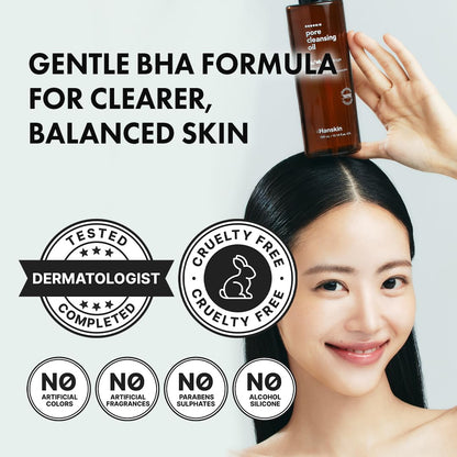 Hanskin Large Size 10.14 fl oz BHA Pore Cleansing Oil for Oily Skin