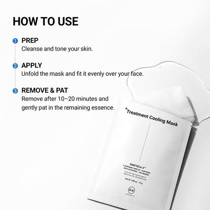 DA EFFECT Cooling Treatment Mask, Soothing Face Mask for After Sun Care, Stressed Sensitive Skin, Post-Treatment Barrier Care, Calming & Hydrating Gel Sheet Mask, (5 ea)
