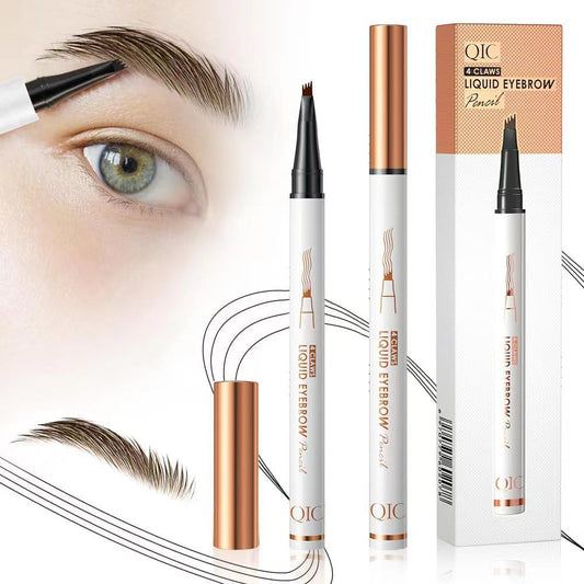 2 Pcs Microblading Eyebrow Pen, 3D Waterproof 4-Tip Eyebrow Pencil, Natural Makeup Long-Lasting Fine Stroke Eye brow Pen for Women Stay on All Day(Dark Brown(2 Pcs))