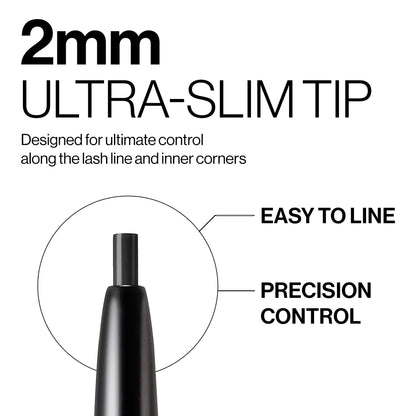 CLIO Sharp So Simple Waterproof Pencil Liner, 2mm Ultra-Slim Thin Precision Tip, Tug Free Glide, Smudge Proof Long Wear Formula, Safe for Sensitive Eyes, Easy Control For Daily Makeup (001 Black)