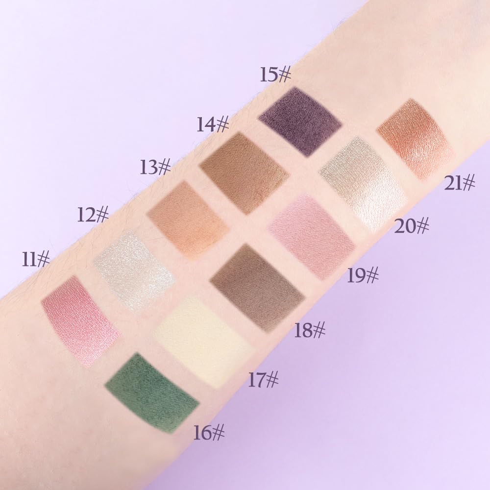 HHLTOH Neutral Nude Eyeshadow Palette, Light Beige Ivory White Matte Eye Shadow, Soft Blendable Natural Everyday Makeup for Mature Skin, Vegan & Cruelty-Free, Sombras para Ojos #11
