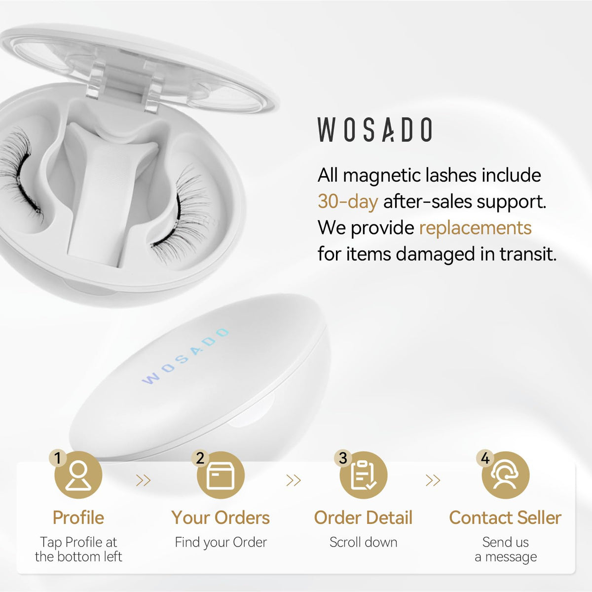 WOSADO Soft Magnetic Eyelashes Kit with Applicator, [Tulip] 22mm Reusable Glue-free Wispy Magnetic Lashes, Cruelty-free False Lashes, Waterproof, Lightweight, Suit for Heavy Makeup