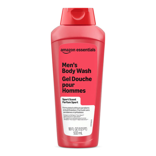 Amazon Essentials Mens Soap Body Wash, Sport Scent, 18 Fluid Ounce, Pack of 1 (Previously Amazon Basics)