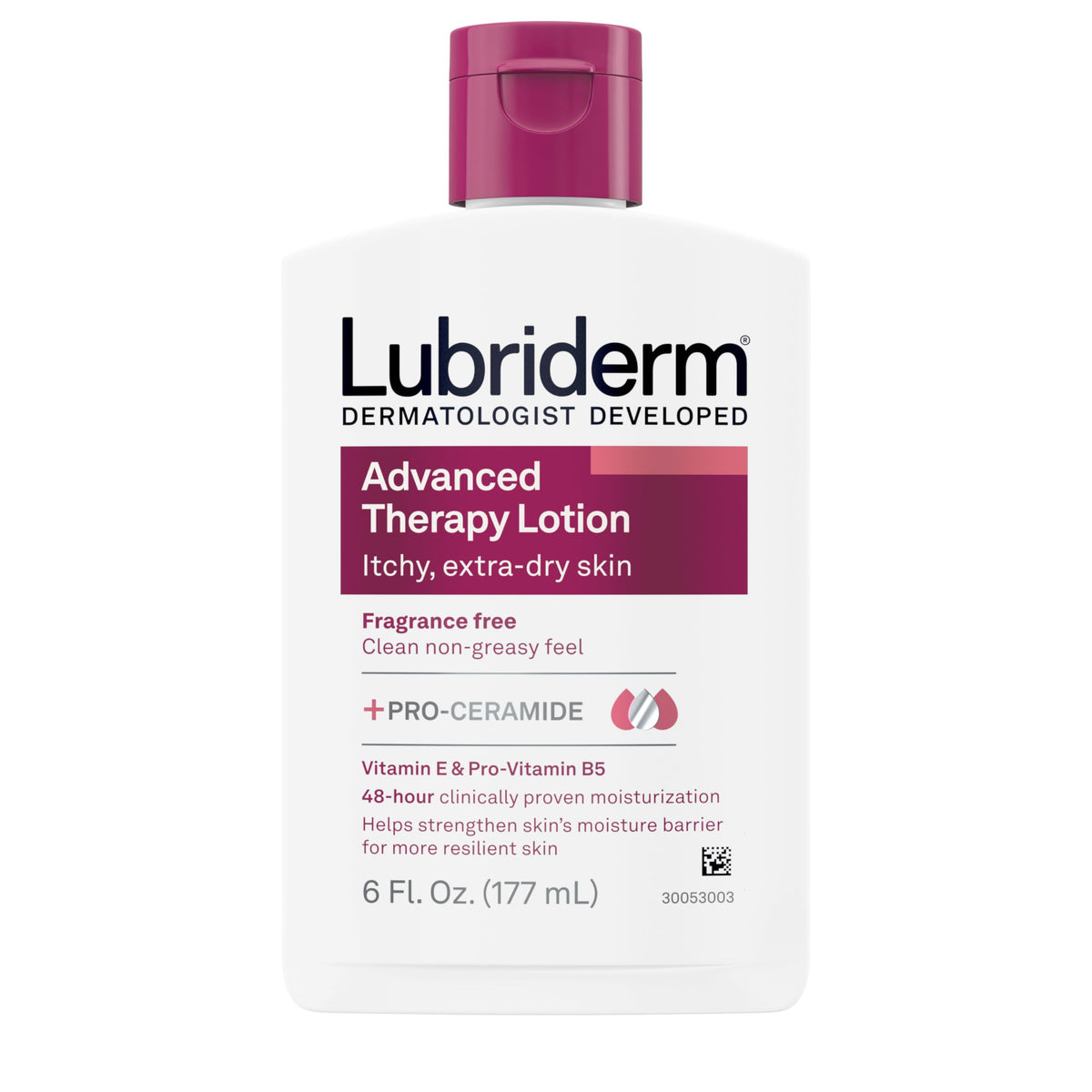 Lubriderm Advanced Therapy Hand & Body Lotion, Fragrance Free, 6 fl. oz