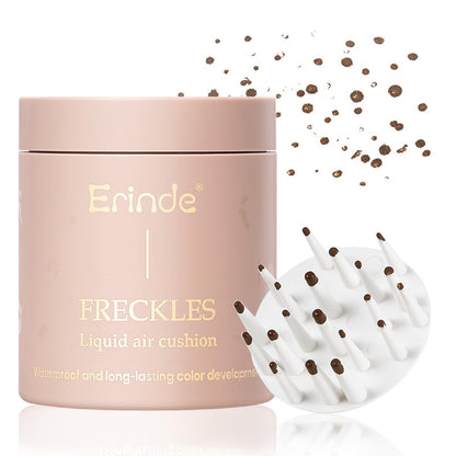 Erinde Upgrade Liquid Freckle Pen, Fake Freckles Stamp Air Cushion, Long Lasting Waterproof Quick Dry Lifelike Magic Freckles Stamp Marker for Natural Sunkissed Makeup, 01 Saddle Brown
