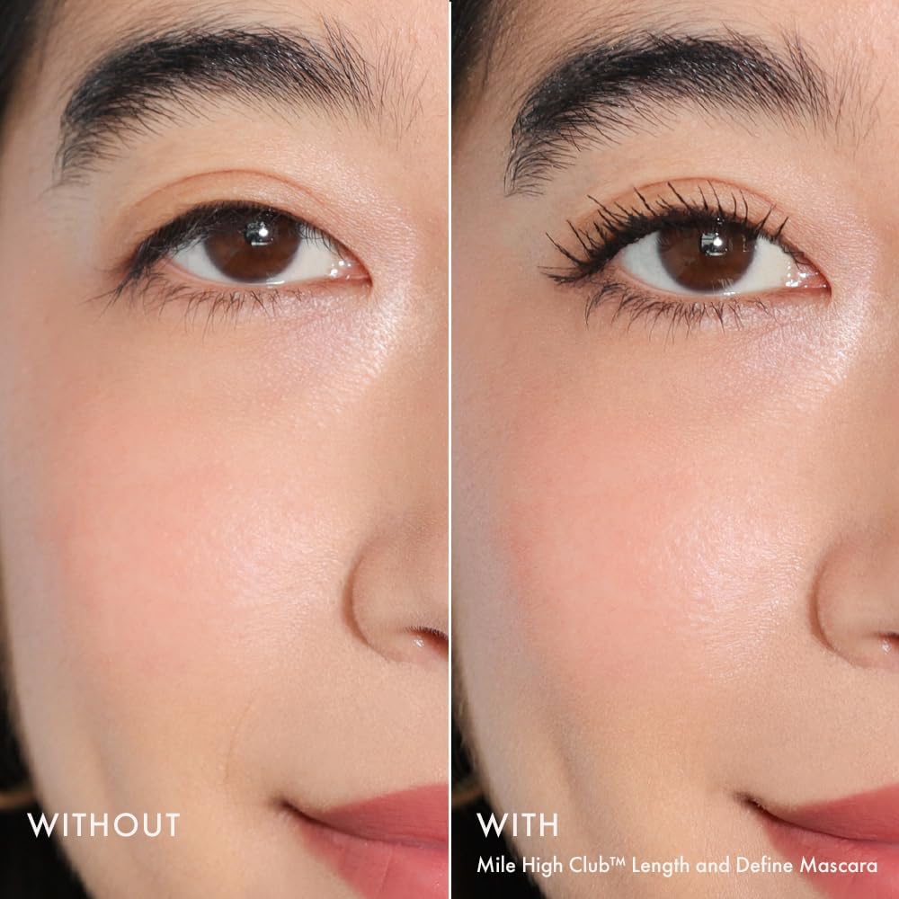 Wander Beauty Mile High Club Length + Define Black Mascara - Smudge-Proof, Lash Lengthening Mascara for a Full, Fanned Out Effect - Castor Oil + Peach Leaf Conditions & Strengthens - 0.31 fl oz