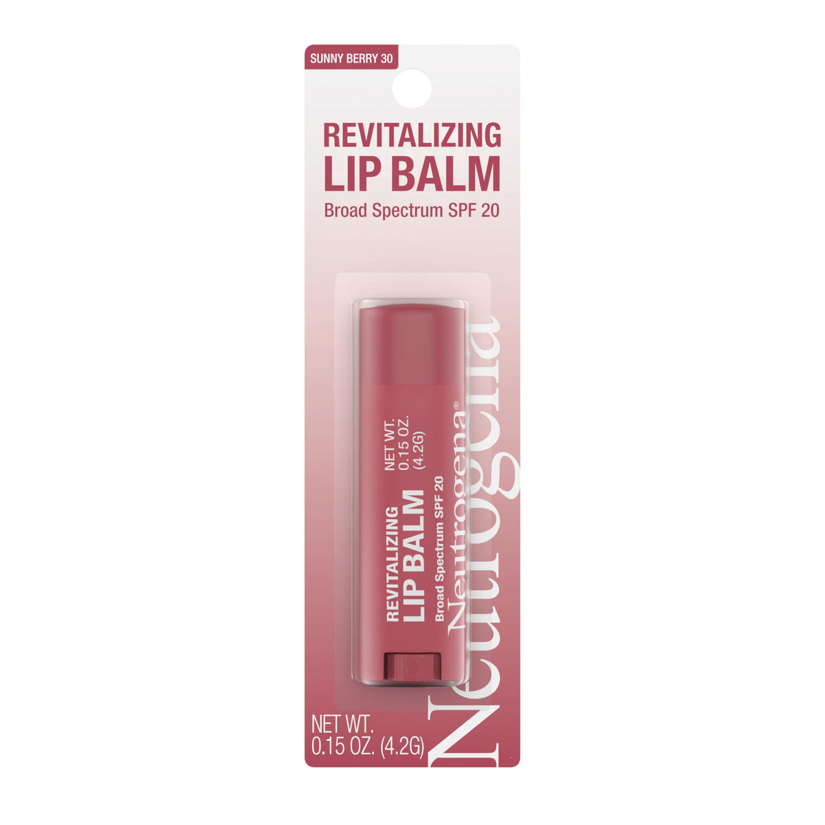 Neutrogena Revitalizing Tinted Lip Balm SPF 20, Sheer Sunny Berry, .15 oz