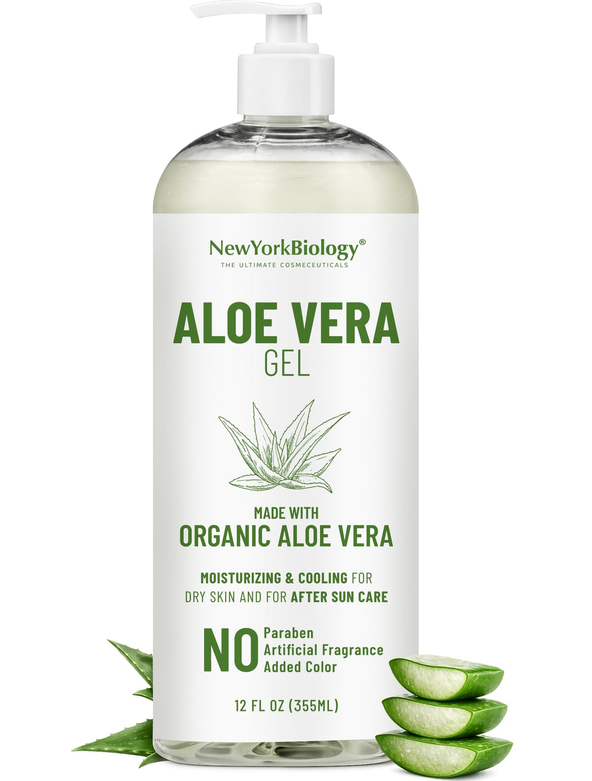 New York Biology Aloe Vera Gel - 12 Fl Oz