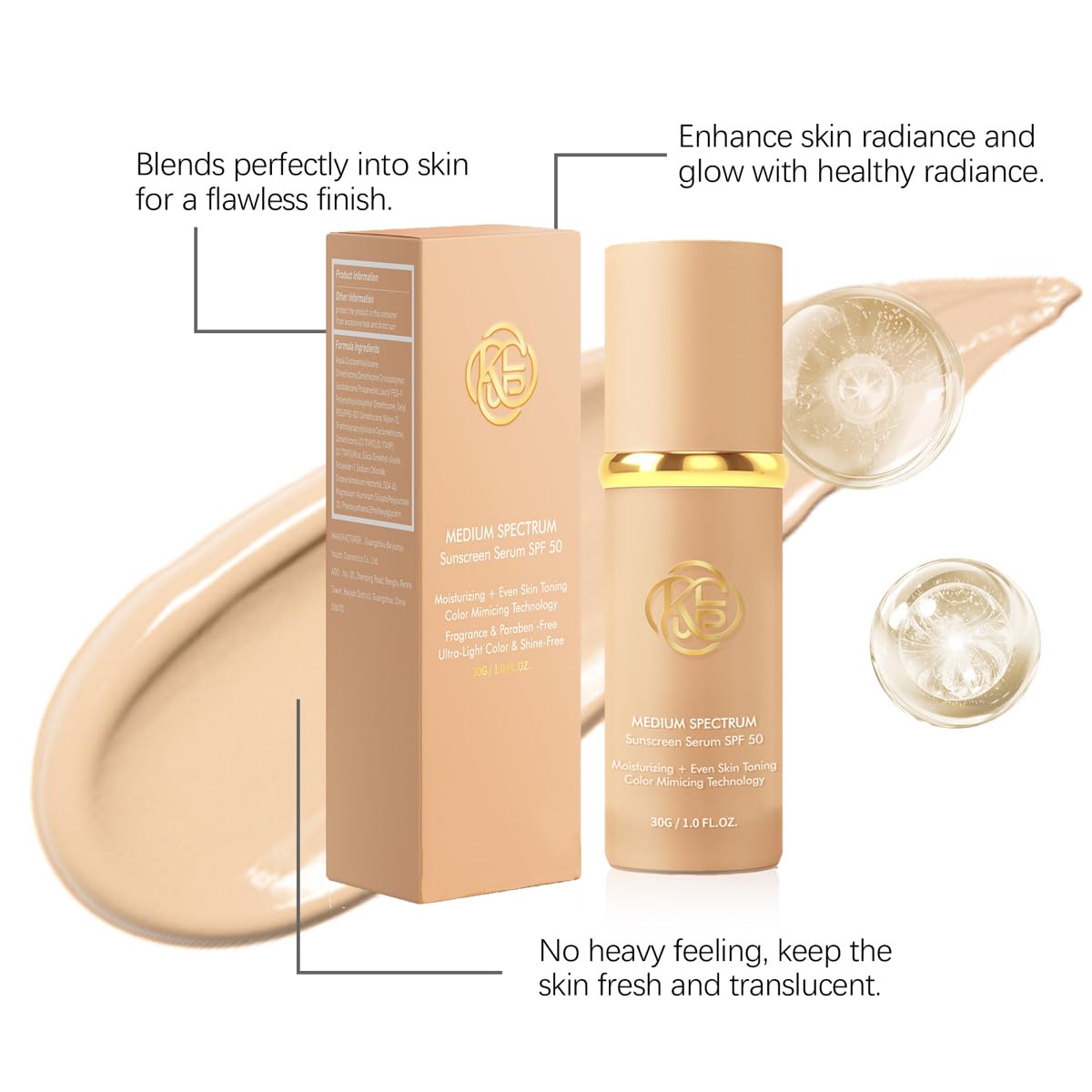 Color Changing Foundation, Foundation 4 in 1, 30g