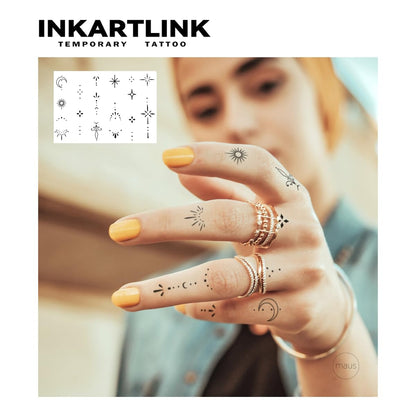 INKARTLINK Semi Permanent Tattoo 2 Sheets Henna Finger Tattoo for Women