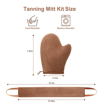 2 in 1 Self Tanning Mitt Applicator kit Self Tan Mit Self Tanner Mitt and Back Lotion Applicators for Your Back, Self Tan Mitt, Back Applicator Mitt for Self Tanner, Ultra Soft and Streak Free