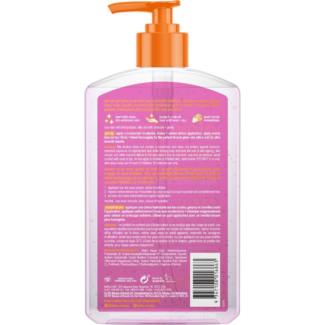 b.tan Dark Clear Self Tanning Gel Kit - Glow Your Own Way, Fake Tan Mitt