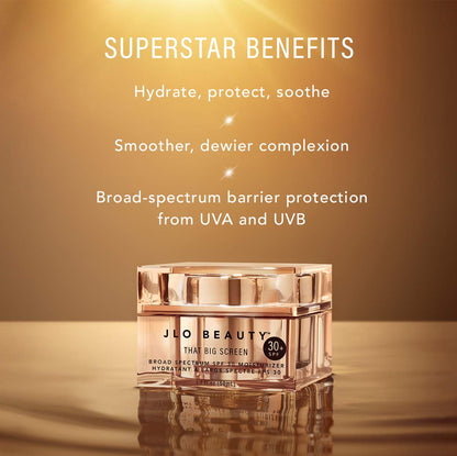 JLO BEAUTY That Big Screen SPF 30 Moisturizer, with Hyaluronic Acid, 1.7 Oz
