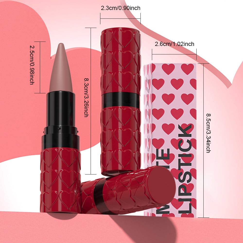 evpct Real Nude Lip Liner Combo Set for Older Women Long Lasting Waterproof, Nude Gradient Matte Lipstick Lips Stick Crayon Pencil Cream Lip Liner and Lipstick Combo Makeup, Flawless Ombre Effect