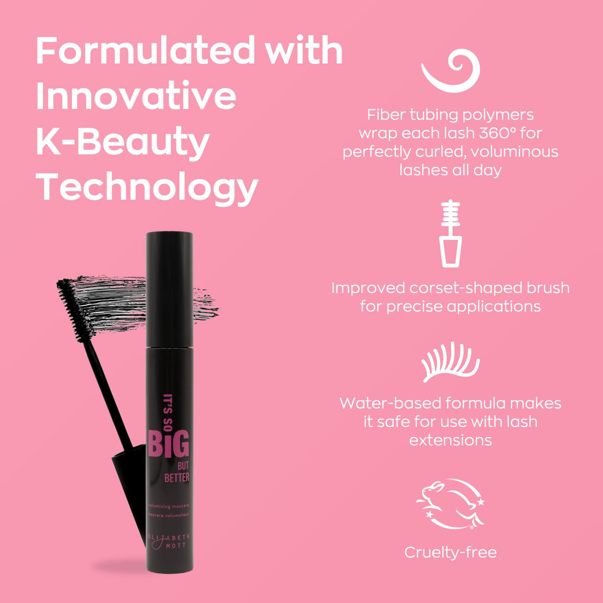 Elizabeth Mott Black Volumizing Mascara, 8ml
