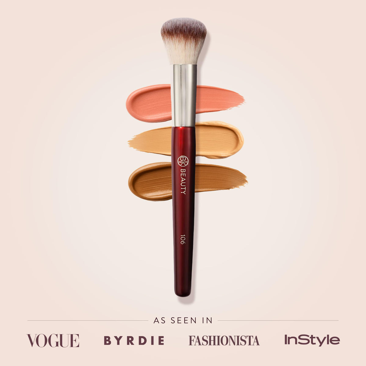 BK BEAUTY 106 Round Foundation Brush for Liquid & Cream Foundation