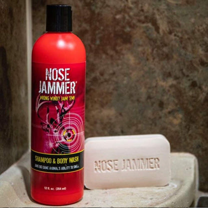 Nose Jammer Hunting Accessories - Hunting Body Wash and Shampoo - Clean, Moisturizes And Refreshes, No Sulfates, Prabens Or Dyes, Scent Away For Hunting, 12 oz.