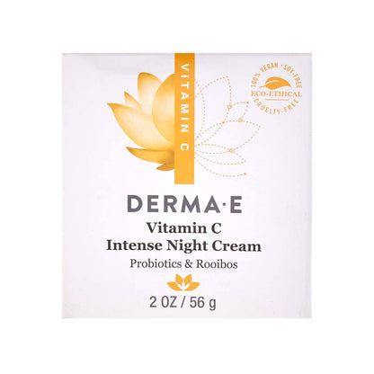 DERMA E Vitamin C Intense Night Cream, 2 Oz Brightening Facial Moisturizer