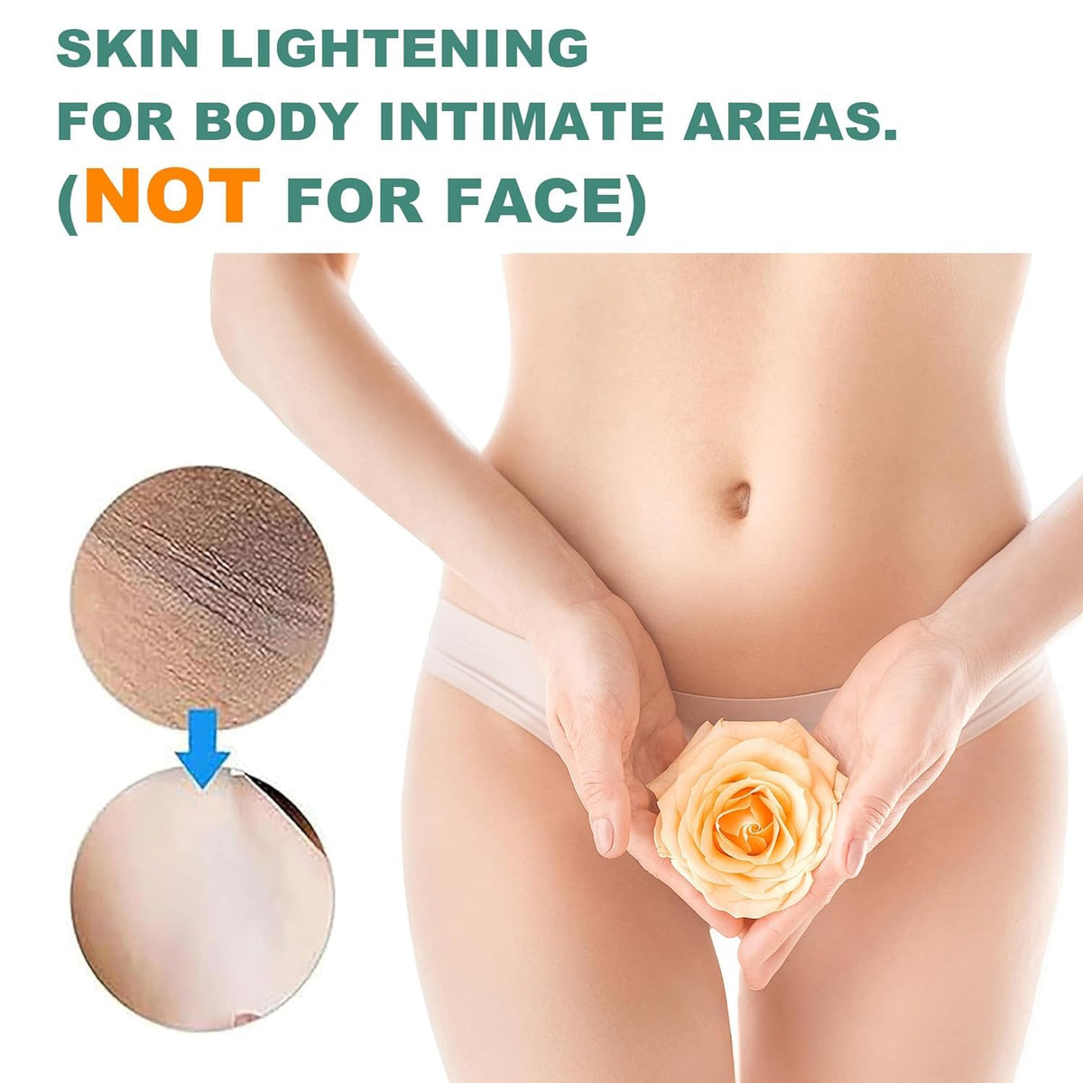 Skin Bleaching Cream for Body Intimate Areas, Private Parts, Underarm, Knees, Elbows, Inner Thigh, Bikini Area, armpit, Skin Lightening Whitening Cream Dark Spot Remover for Intimate Areas 1.7FL OZ