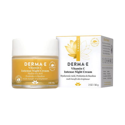 DERMA E Vitamin C Intense Night Cream, 2 Oz Brightening Facial Moisturizer