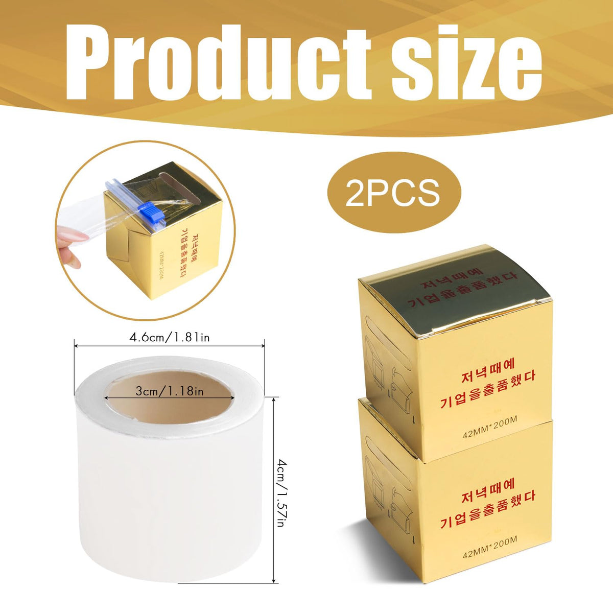 2 Packs Preservative Film Disposable Eyebrow Plastic Wrap with Microblading For Professional Eyebrow Lips Permanent Make Up Supplies Wrap Cover Tape Roll