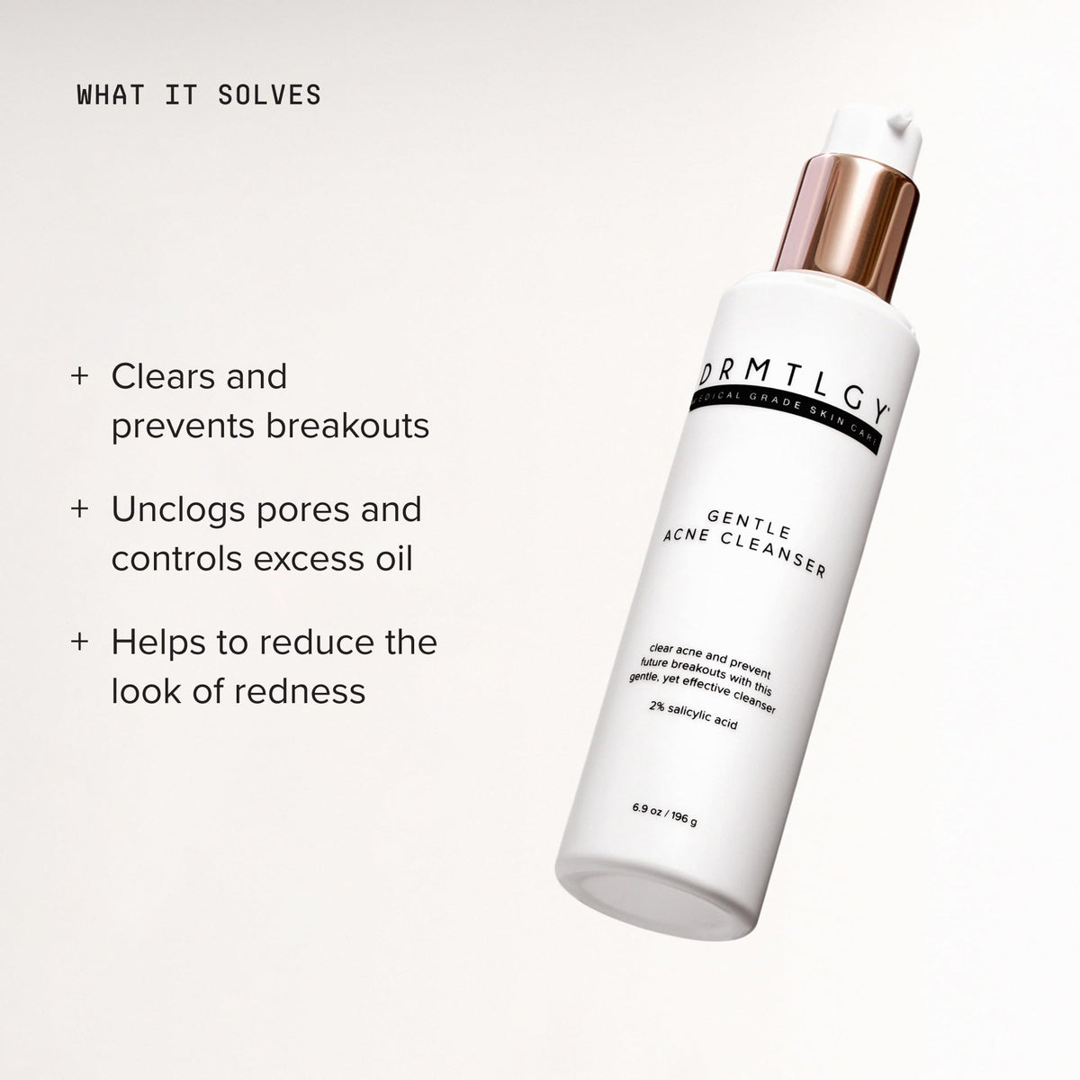 DRMTLGY Acne Cleanser - Oil-Free Salicylic Acid Cleanser & Face Wash for Acne Prone Skin
