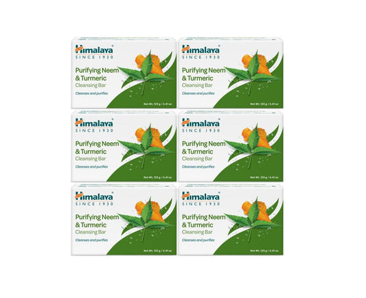 Himalaya Purifying Neem & Turmeric Cleansing Bar Soap,Bath Soap Bars,6 Pack