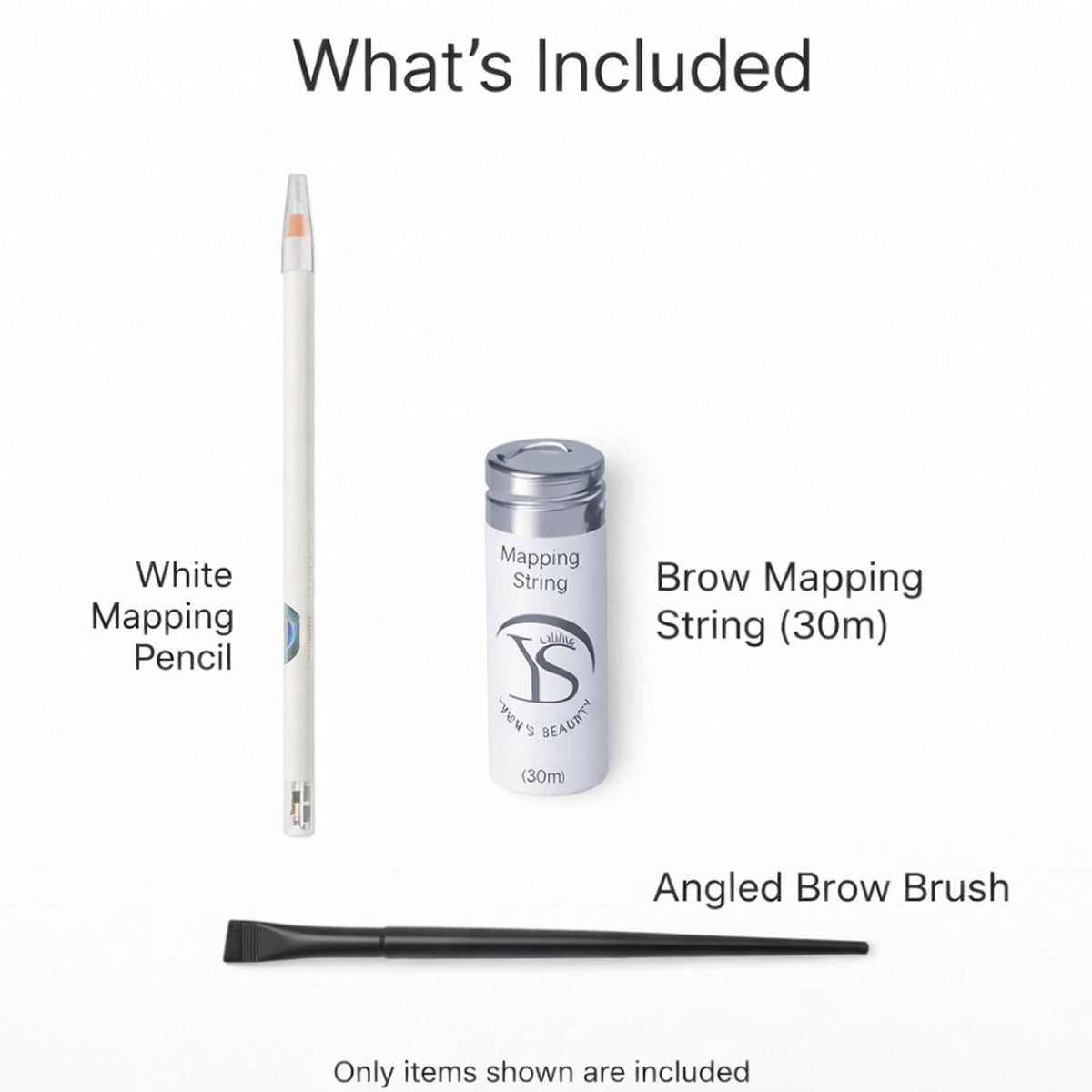 YSEN'S Brow Mapping String Kit – Eyebrow Mapping Kit with 100 Ft Bottles 30m Mapping String, Mapping Pencil & Brow Brush, Brow Lamination Prep Tool for Microblading, PMU Artists and Brow Shaping