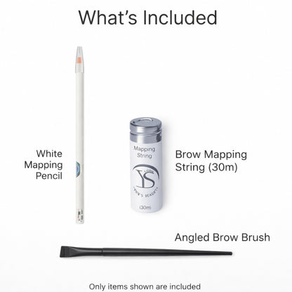 YSEN'S Brow Mapping String Kit – Eyebrow Mapping Kit with 100 Ft Bottles 30m Mapping String, Mapping Pencil & Brow Brush, Brow Lamination Prep Tool for Microblading, PMU Artists and Brow Shaping