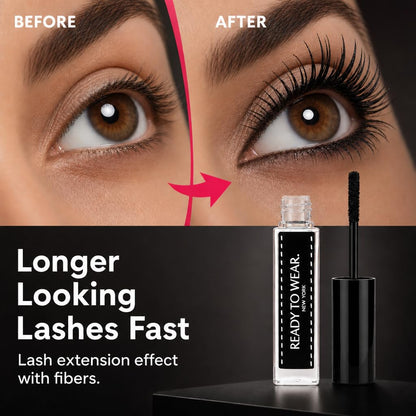 Ready To Wear Lash Extension - Fine DRY Fibers to Extend Lashes, Instantly Volumize & Elongate - No Glue Needed (Must use with Mascara)