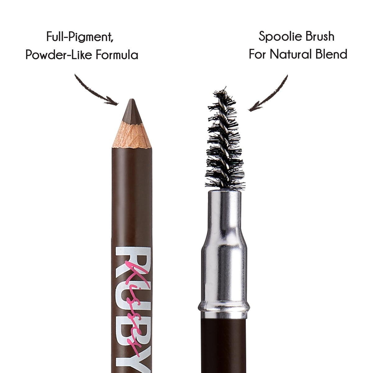 Ruby Kisses GoBrow Eyebrow Pencil, Sharpenable, Longwear, Long Lasting Eyebrow Wooden Pencil for Natural-Looking Brows 3 Pack (Dark Brown)