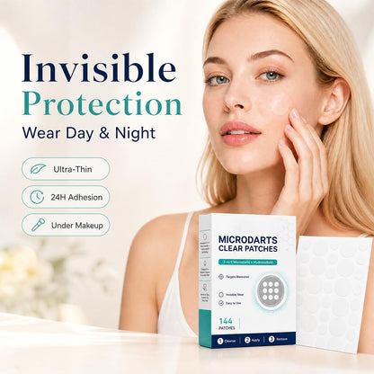 3PCS Microdarts Clear Patches, 2-in-1 Microdarts & Hydrocolloid Patch, Gentle Formula for All Skin, Natural Hydrocolloid Patches for Women and Men