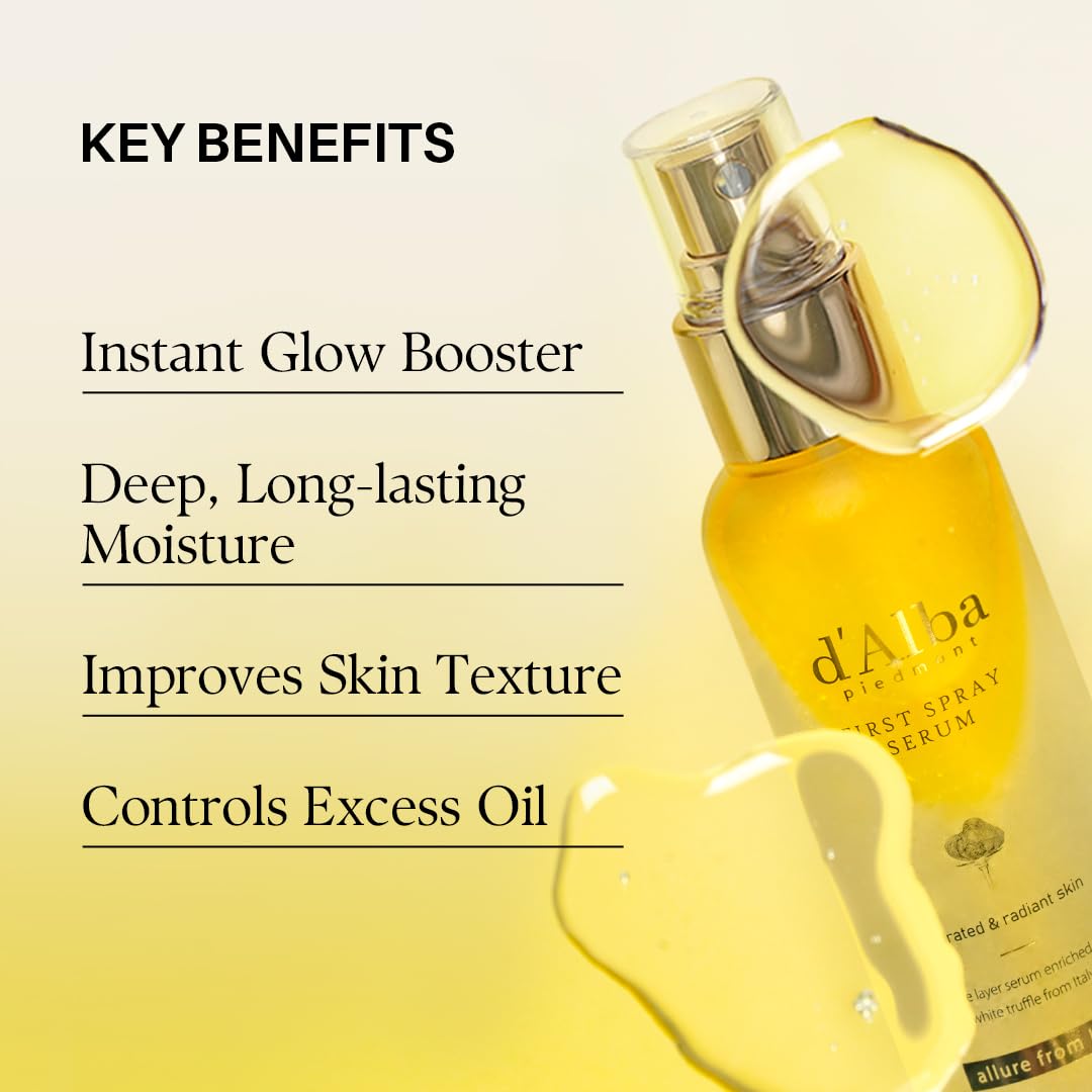 d'Alba Official White Truffle Spray Serum, 3 Solutions, Mother's Day, Gift Set (1.76 fl oz (52 ml) x 3ea), Vegan Skin Care, Glow Serum for Radiant Skin, All In One Mist, Korean Skin Care