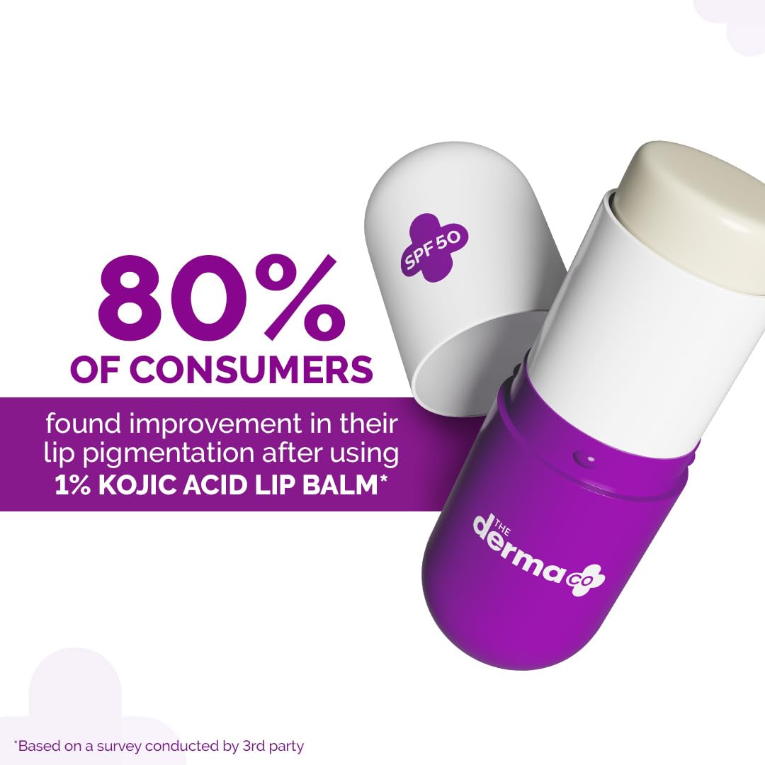 The Derma Co 1% Kojic Acid Lip Balm SPF 50 with Arbutin & Peptide Complex, 4.5g