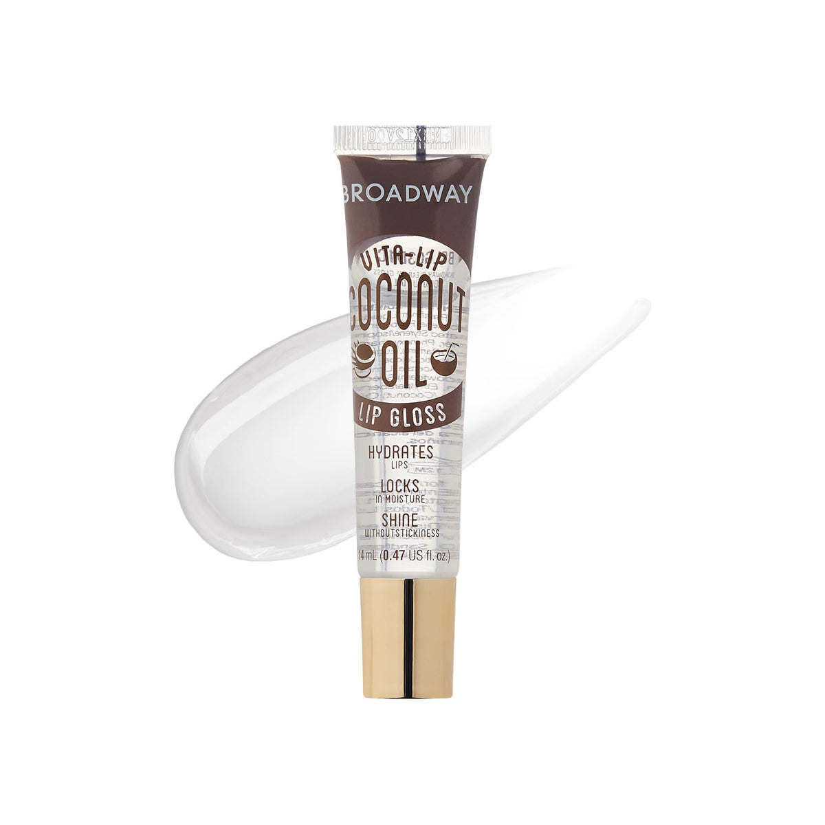 Ruby Kisses Broadway Vita-Lip Clear Lip Gloss (Coconut Oil 12 Pack), Ultra-Hydrating & Soothing Formula with Vitamin Oils, High-Shine Non-Sticky Finish, Healing Glossy Lip Balm Locks in Moisture