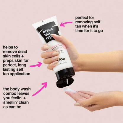 b.tan Self Tanning Remover - Erase Tan Repeat Skin Prep & Primer