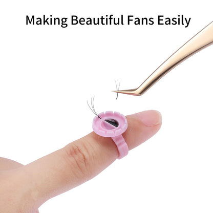 Miuffue 300 Pcs Glue Rings Smart Glue Holder for Eyelash Extensions